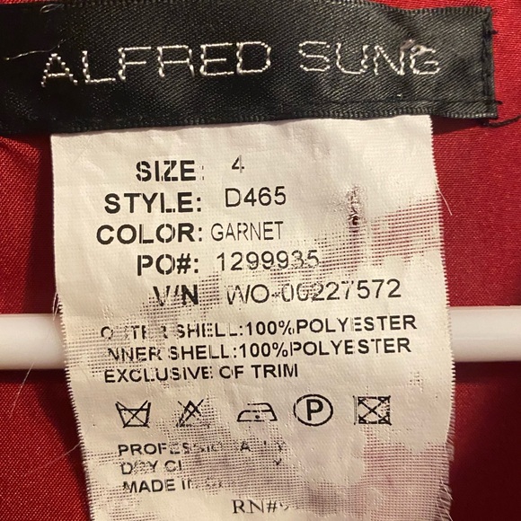 Alfred Sung Garnet Ruffle Halter Neck Sleeveless Midi Cocktail Dress women’s SZ4 - Picture 13 of 13